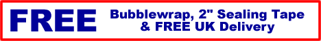 Strong boxes for moving house, FREE bubblewrap, 2" sealing tape & FREE UK Delivery